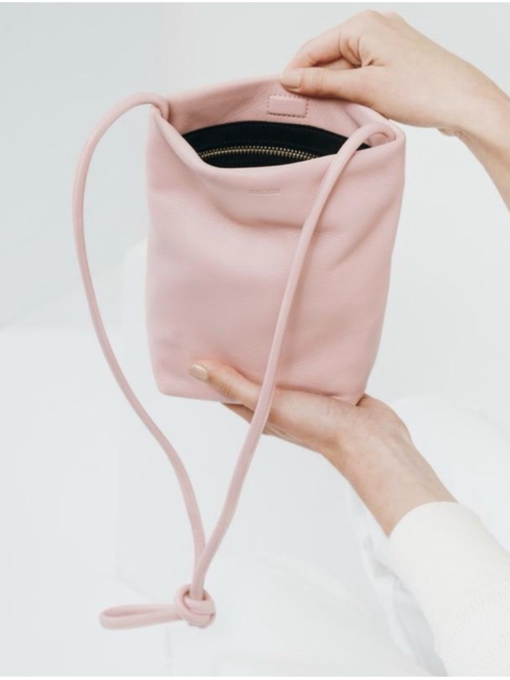 Baggu leather soft crossbody purse - pink